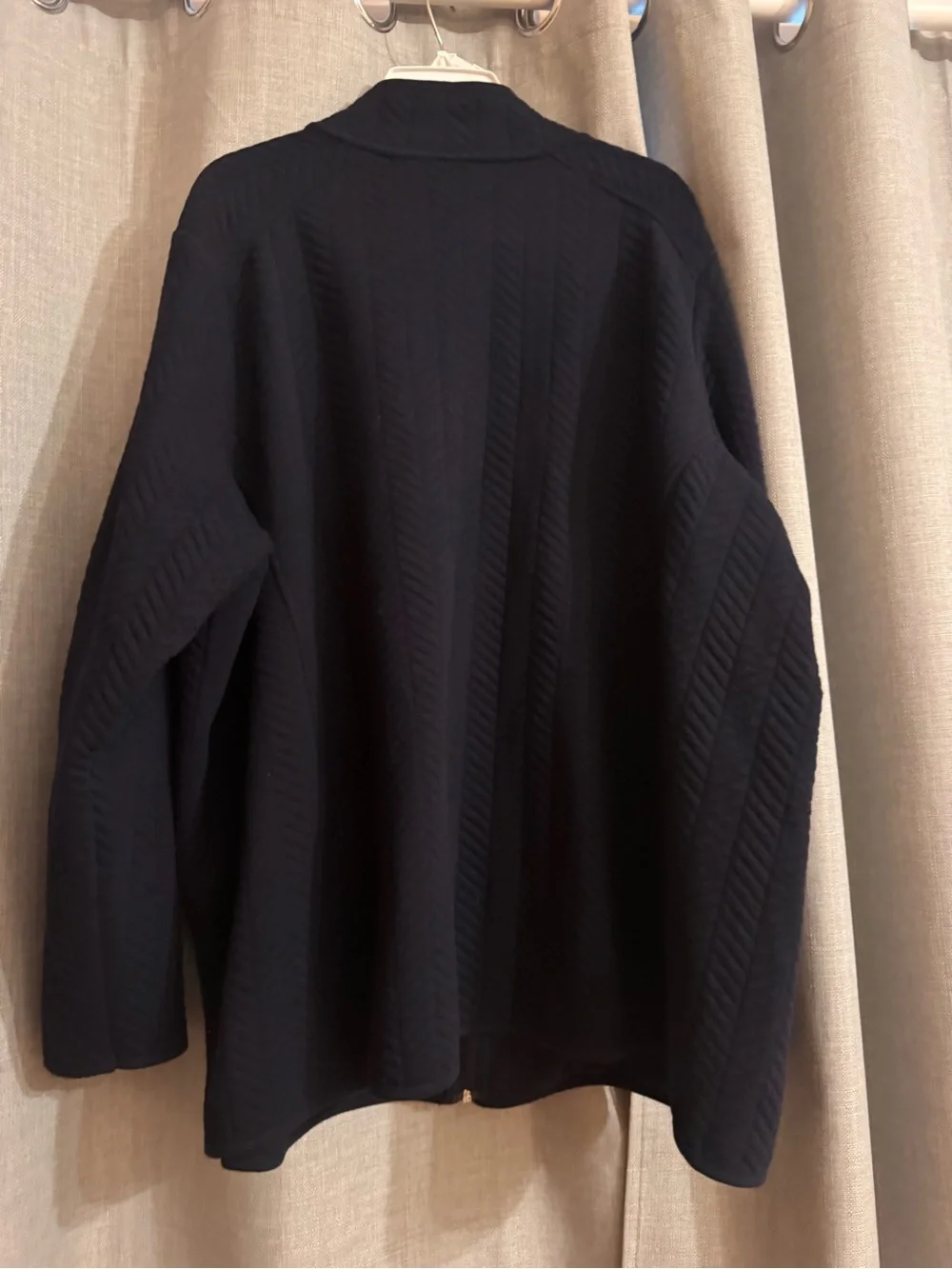 Sonoma Navy Blue Quilted Zip-Front Pea Coat - Picture 2 of 3